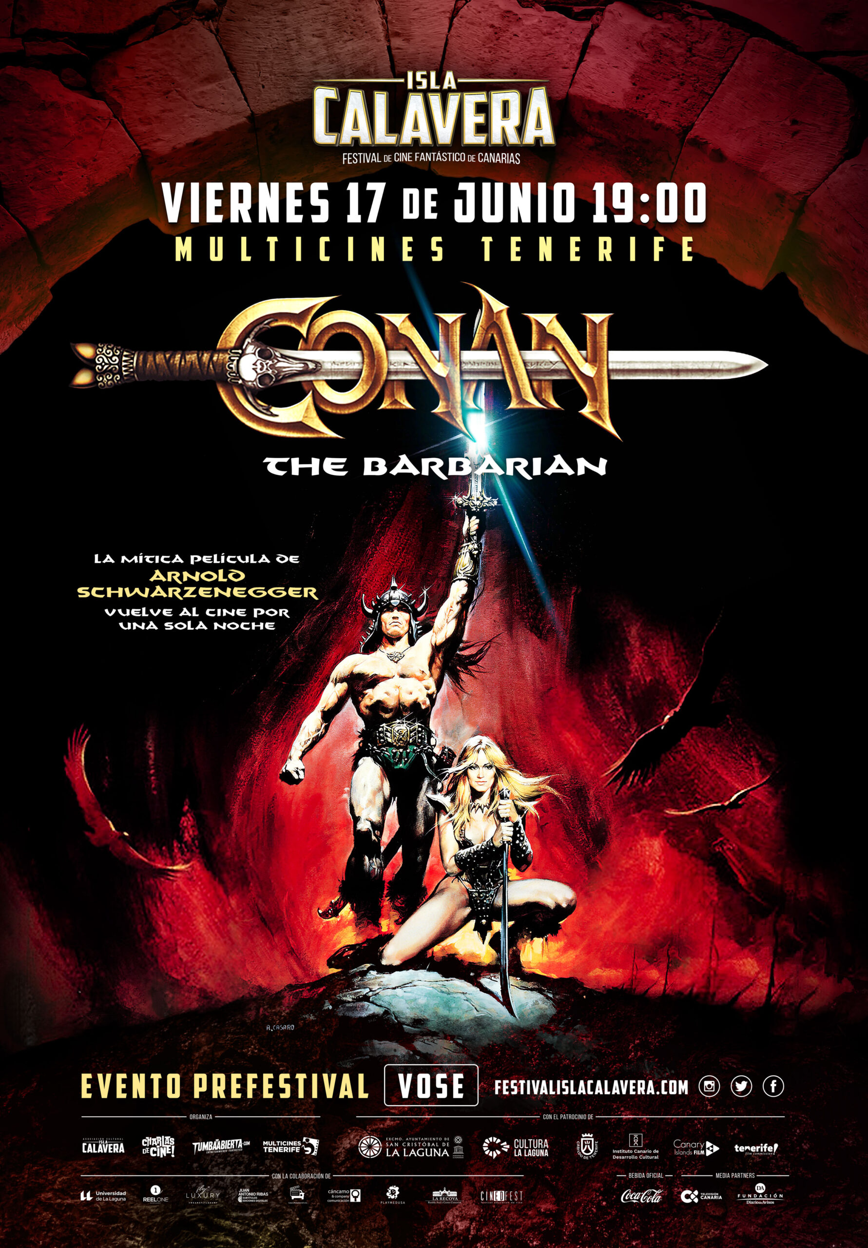 Cartel del evento prefestival Isla Calavera por el 40º aniversario de 'Conan, el bárbaro'.