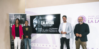 ISLA CALAVERA SE CONVIERTE EN EL FESTIVAL DE CINE FANTÁSTICO DE CANARIAS CIUDAD DE LA LAGUNA De izquierda a derecha, Yaiza López Landi, Francisco Marichal, Luis Yeray Gutiérrez y Daniel Fumero.
