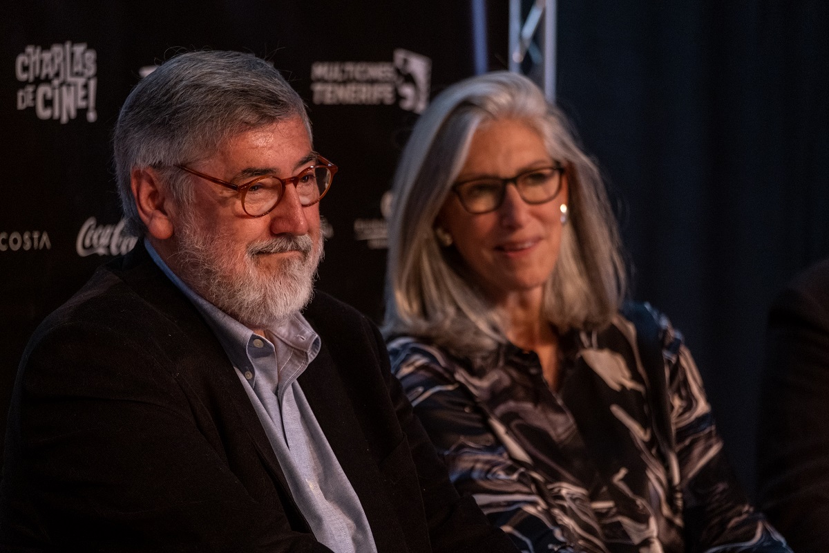John Landis y Deborah Nadoolman, en la rueda de prensa inaugural del Festival Isla Calavera 2022.