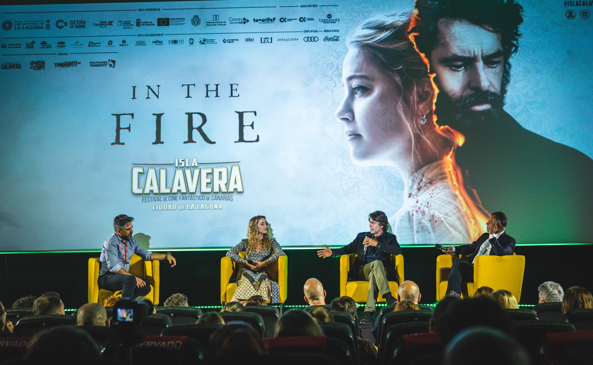 Ramón González Truijllo moderó el coloquio tras la proyección de In the Fire, con la participación de Amber Heard, Eduardo Noriega y Pascal Borno.