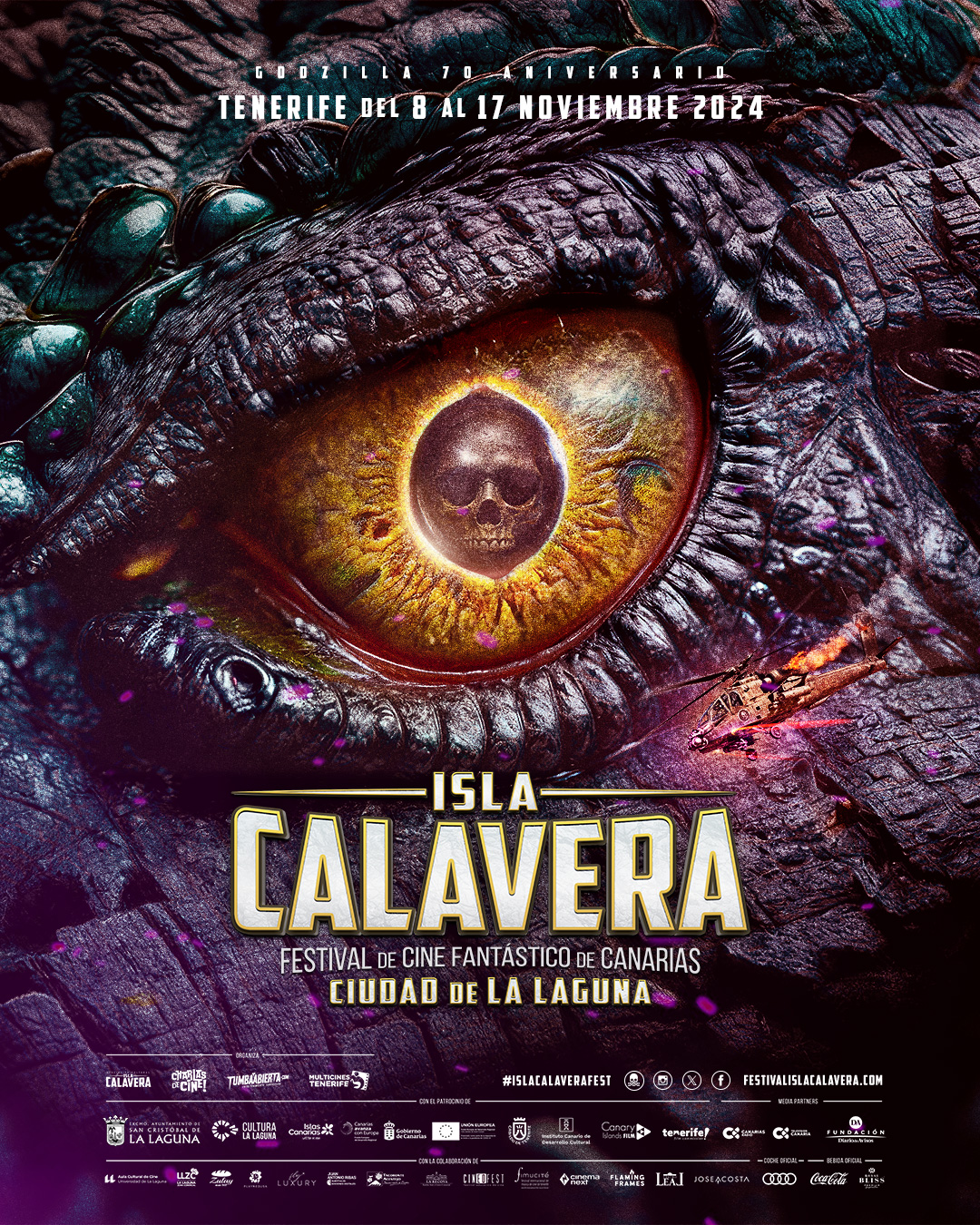 Cartel oficial Festival de Cine Fantástico de Canarias Ciudad de La Laguna Isla Calavera 2024.