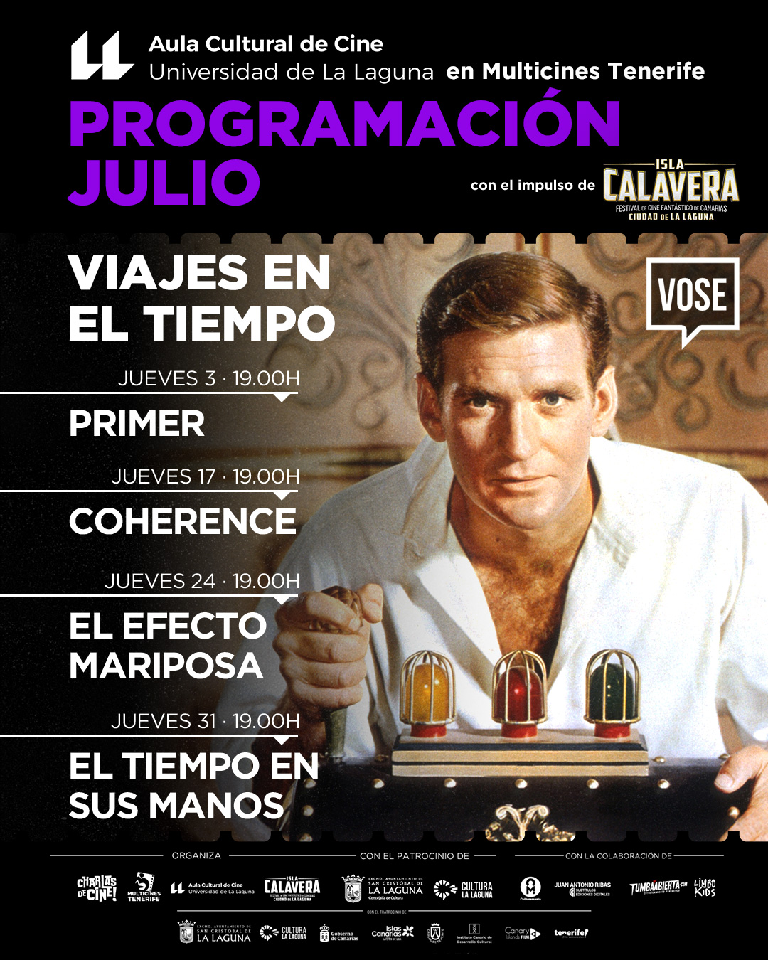 Ciclo del Aula de Cine de la ULL del mes de julio de 2025: Viajes en el tiempo.