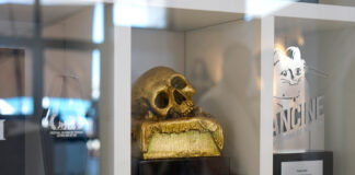 EL PREMIO DE HONOR ISLA CALAVERA YA FORMA PARTE DE LA EXPOSICIÓN DEL FANTASTIC PAVILION EN CANNES El trofeo de honor del Festival Isla Calavera, en Cannes.
