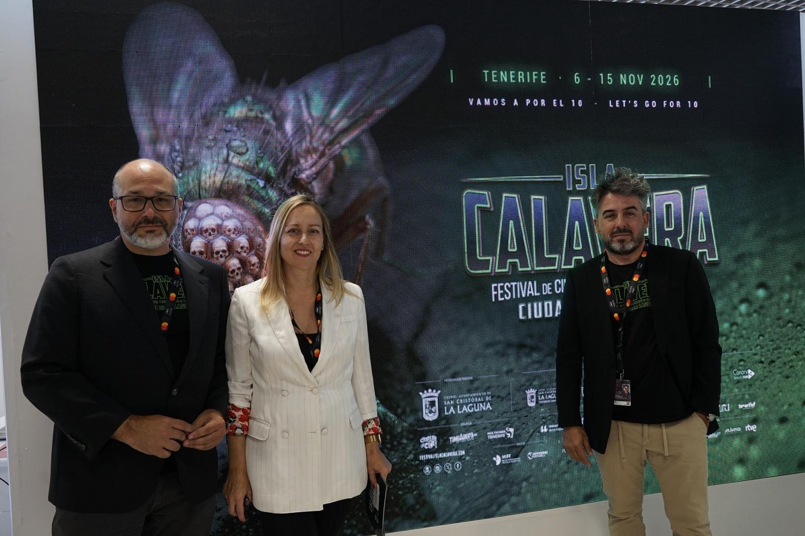Los codirectores del Festival Isla Calavera Daniel Fumero y Ramón González Trujillo y Vanesa Bocanegra, subdirectora.